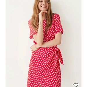 & Other stories Knot Detail Mini Dress Red Floral Size 6 NWT